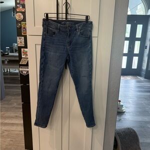 American Eagle Outfitters Women's Dark Blue Skinny Jeans - 12